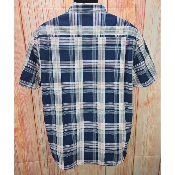 Tommy Bahama Mens XL Blue Plaid Shirt 88% Cotton 12% Silk Blend - Picture 2 of 9